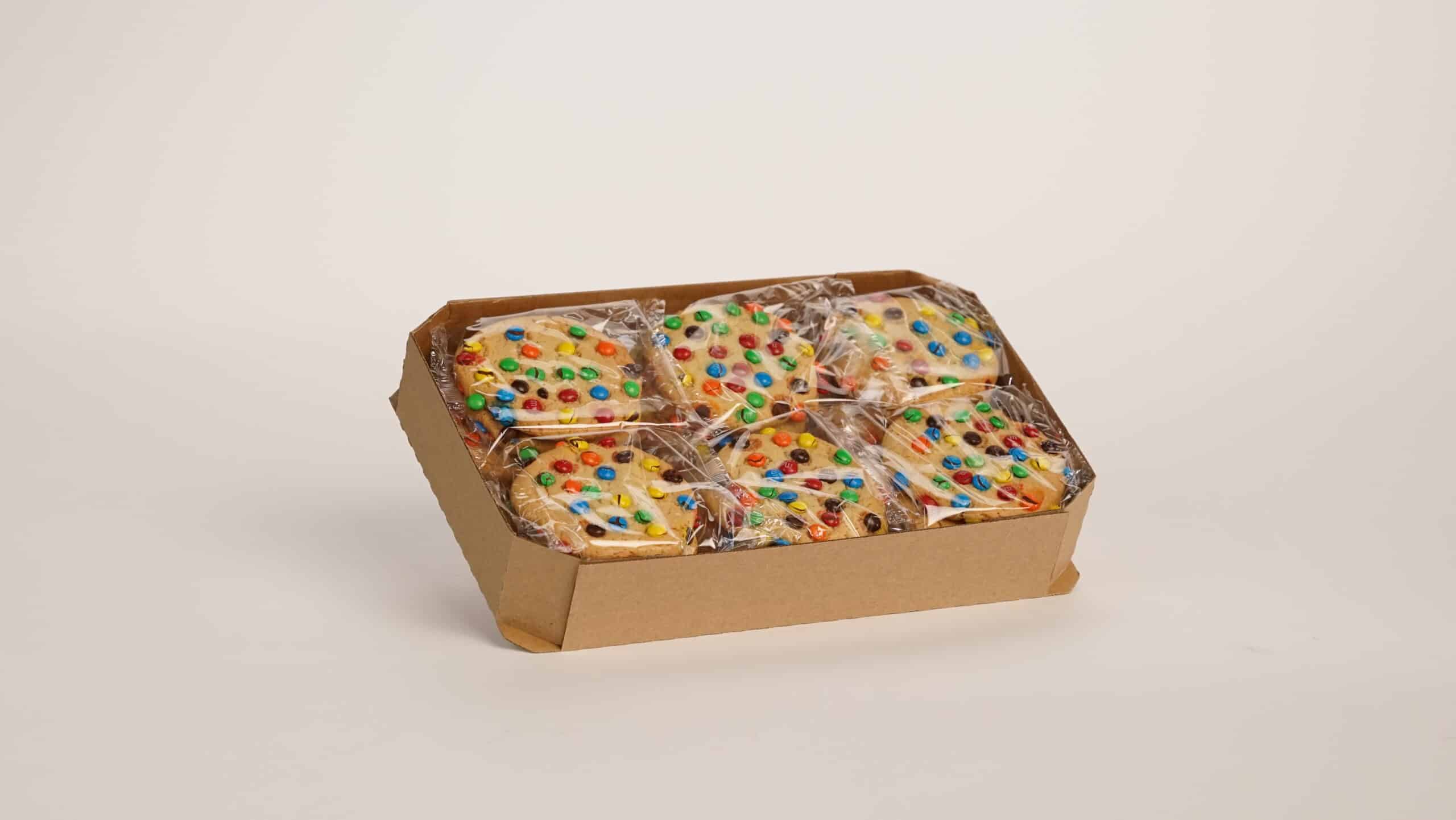 Tray of M&M SUGAR COOKIE, 2 PACK, 2 OZ PER COOKIE