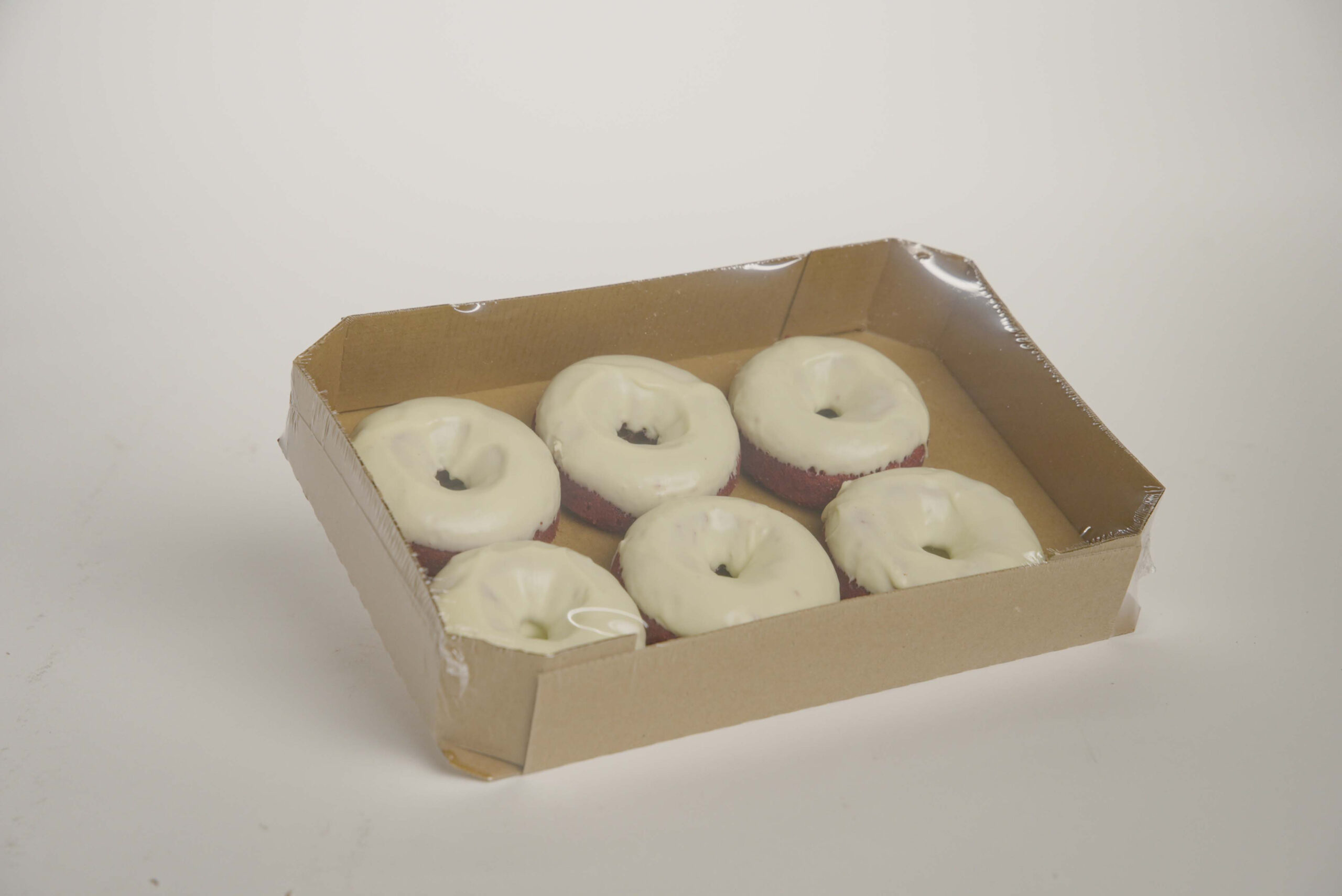 Tray of RED VELVET CAKE DONUT 3.5 OZ