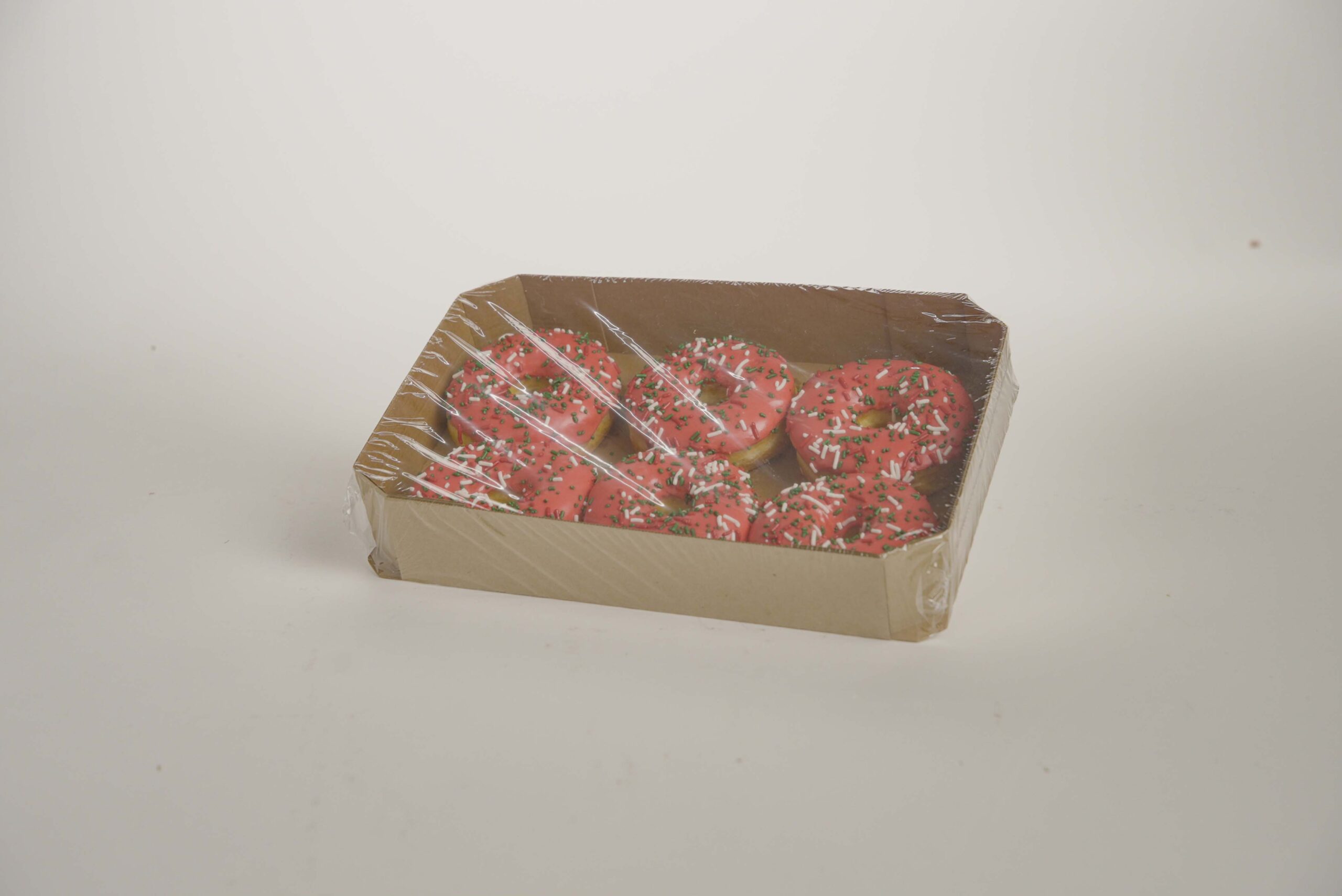 Tray of RED ICED RING W DECOS 2.8 OZ