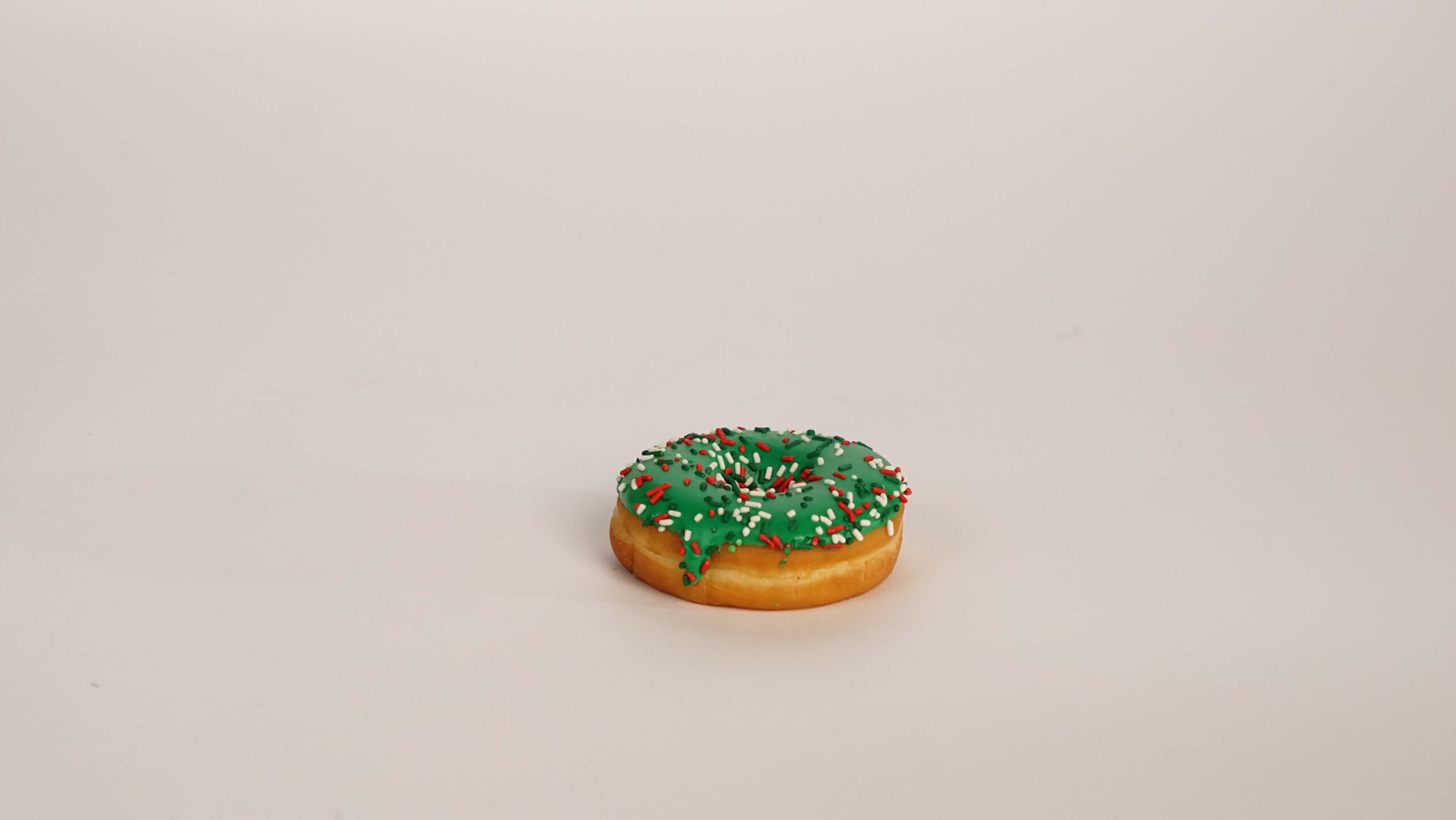 Green Iced Yeast Raised Ring Donut with Decos Single
