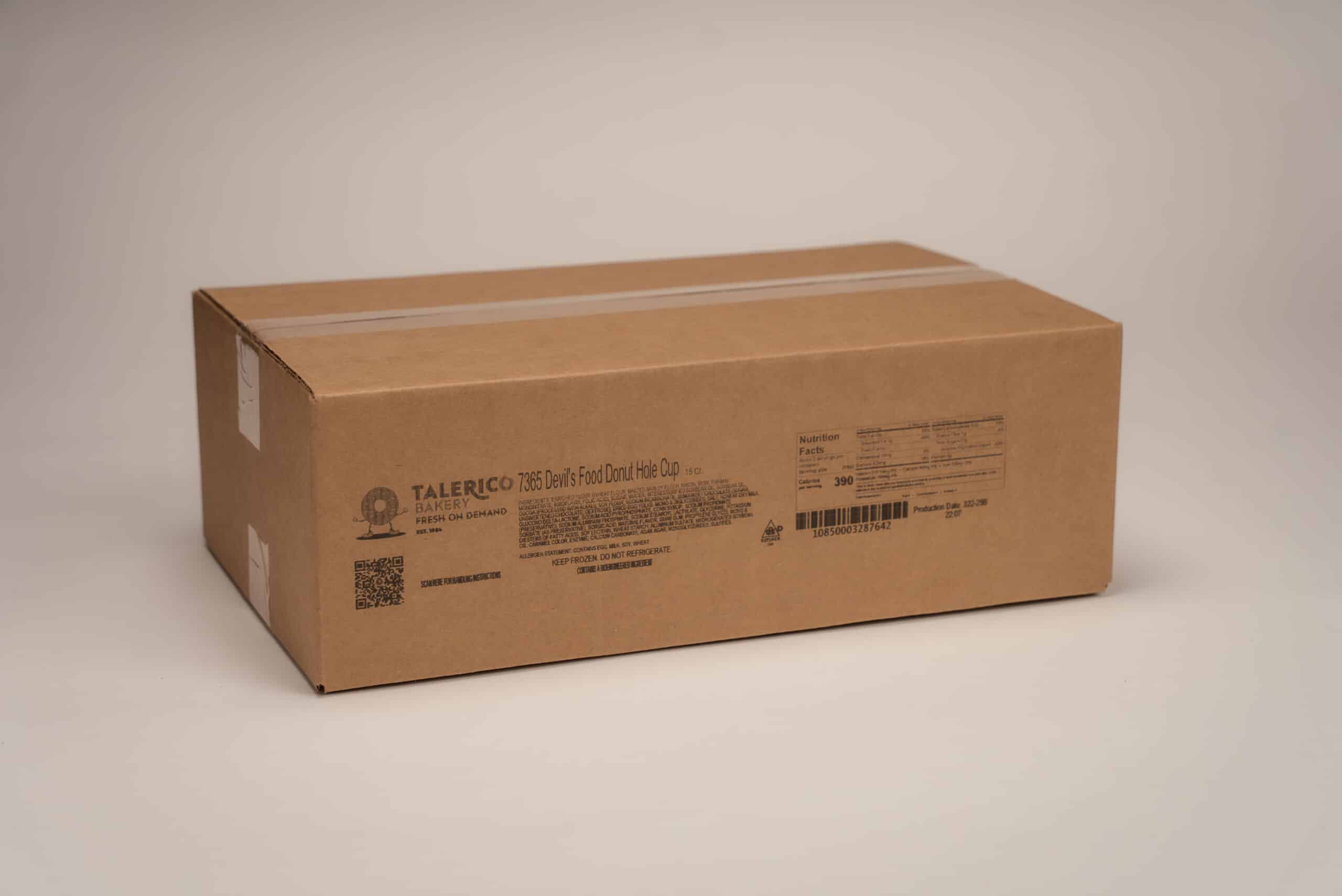 Glazed Devil's Food Donut Hole Cup Closed Case